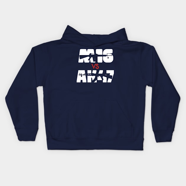 RIFLE AK47 VS M16 Kids Hoodie by Cataraga